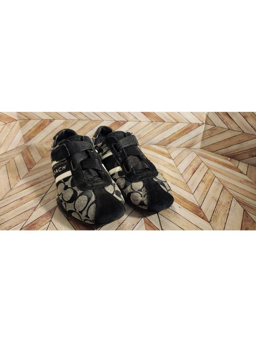 Women Coach Black Signature Jenney Fashion Sneaker Shoe Size 8 M